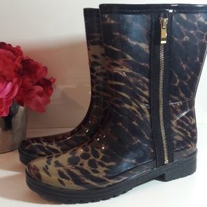 Unlisted midheight leopard rainboots
